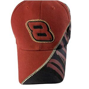 Dale Earnhardt Jr Hat Cap Strap Back Red Black NASCAR Racing Budweiser Mens